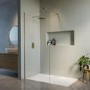 ONLY OPENED - 1200mm Brushed Brass Frameless Wet Room Shower Screen