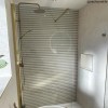 GRADE A1 - 900mm Brushed Brass Frameless Wet Room Shower Screen