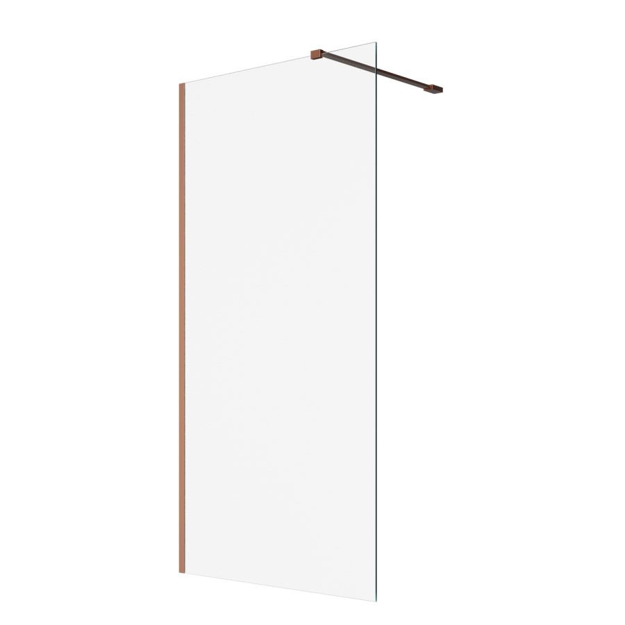 1000mm Brushed Bronze Shower Screen for Wet Room & Walk In Shower - Corvus