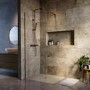700mm Brushed Bronze Shower Screen for Wet Room & Walk In Shower - Corvus