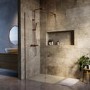 900mm Brushed Bronze Shower Screen for Wet Room & Walk In Shower - Corvus