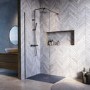 1000mm Gunmetal Grey Shower Screen for Wet Room & Walk In Shower - Corvus