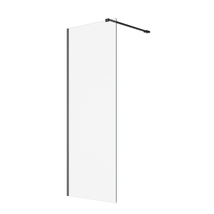 800mm Gunmetal Shower Screen for Wet Room & Walk In Shower – Corvus