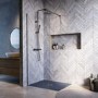 900mm Gunmetal Grey Shower Screen for Wet Room & Walk In Shower - Corvus