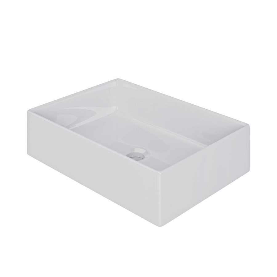 White Rectangular Countertop Basin 450mm - Corey - Better Bathrooms