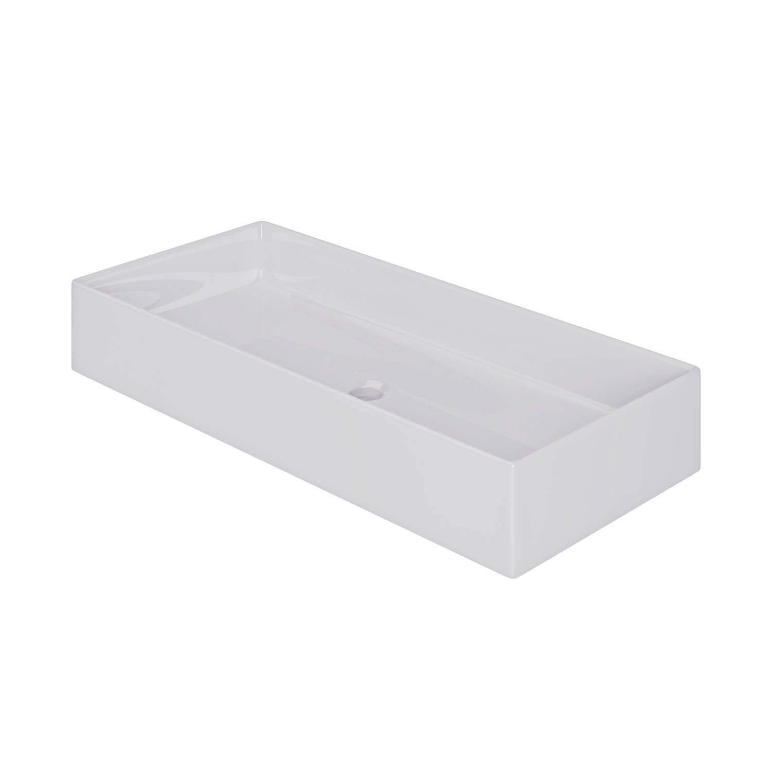 White Rectangular Countertop Basin 800mm - Corey - Better Bathrooms