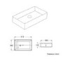 White Rectangular Countertop Basin 800mm - Corey