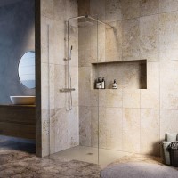 1000mm Brushed Nickel Shower Screen for Wet Room & Walk In Shower - Corvus