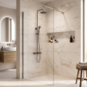 CORNK1000 1000mm Brushed Nickel Shower Screen for Wet Room & Walk In Shower – Corvus