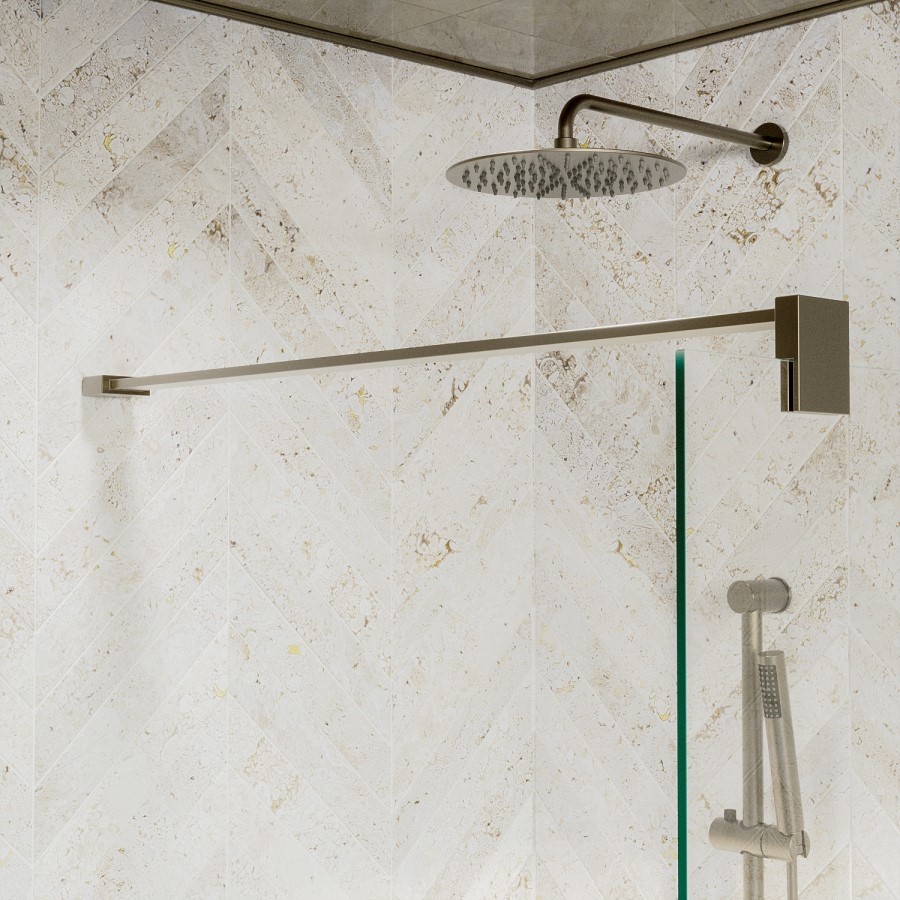 900mm Brushed Nickel Shower Screen for Wet Room & Walk In Shower - Corvus