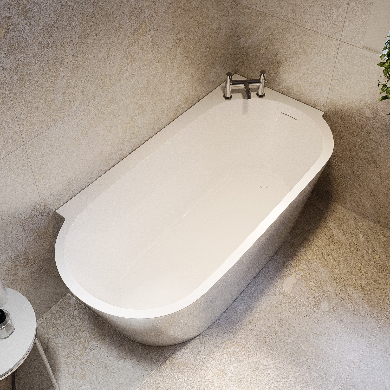 Freestanding Single Ended Right Hand Corner Bath 1600 X 780mm Cove freestanding-single-ended-right-hand-corner-bath-1600-x-780mm-cove