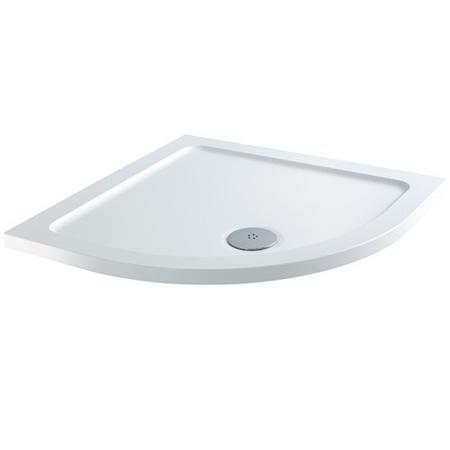 Claristone White Quadrant Shower Tray & Waste - 800 x 800mm