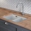 CRUB3216WH Rangemaster Rustiqe 1.5 Bowl Undermount White Ceramic Kitchen Sink