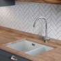 Rangemaster Rustiqe 1.5 Bowl Undermount White Ceramic Kitchen Sink