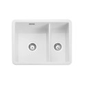 A1/CRUB3216WH ONLY OPENED - Rangemaster Rustiqe 1.5 Bowl Undermount White Ceramic Kitchen Sink