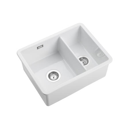 Refurbished Rangemaster Rustiqe 1.5 Bowl Undermount White Ceramic Kitchen Sink