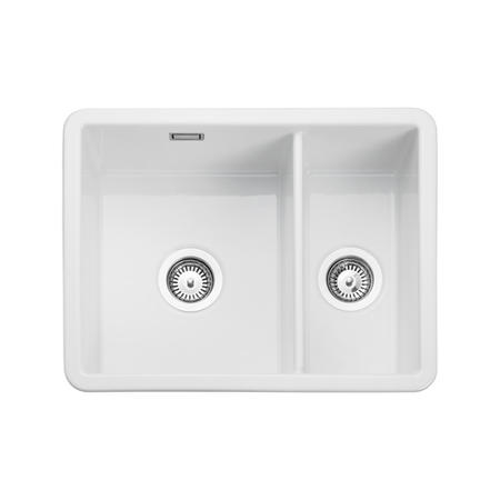 Refurbished Rangemaster Rustiqe 1.5 Bowl Undermount White Ceramic Kitchen Sink