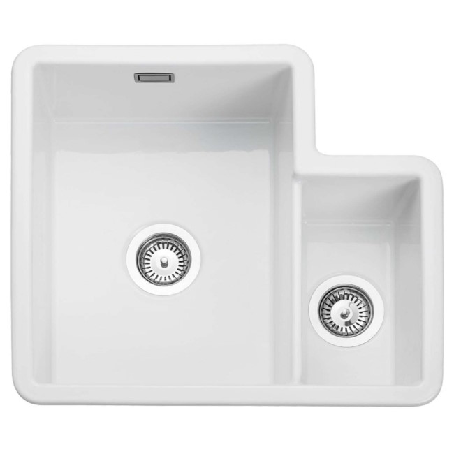 GRADE A1 - Box Opened Rangemaster Rustique White 1.3 Bowl Undermount Ceramic Kitchen Sink