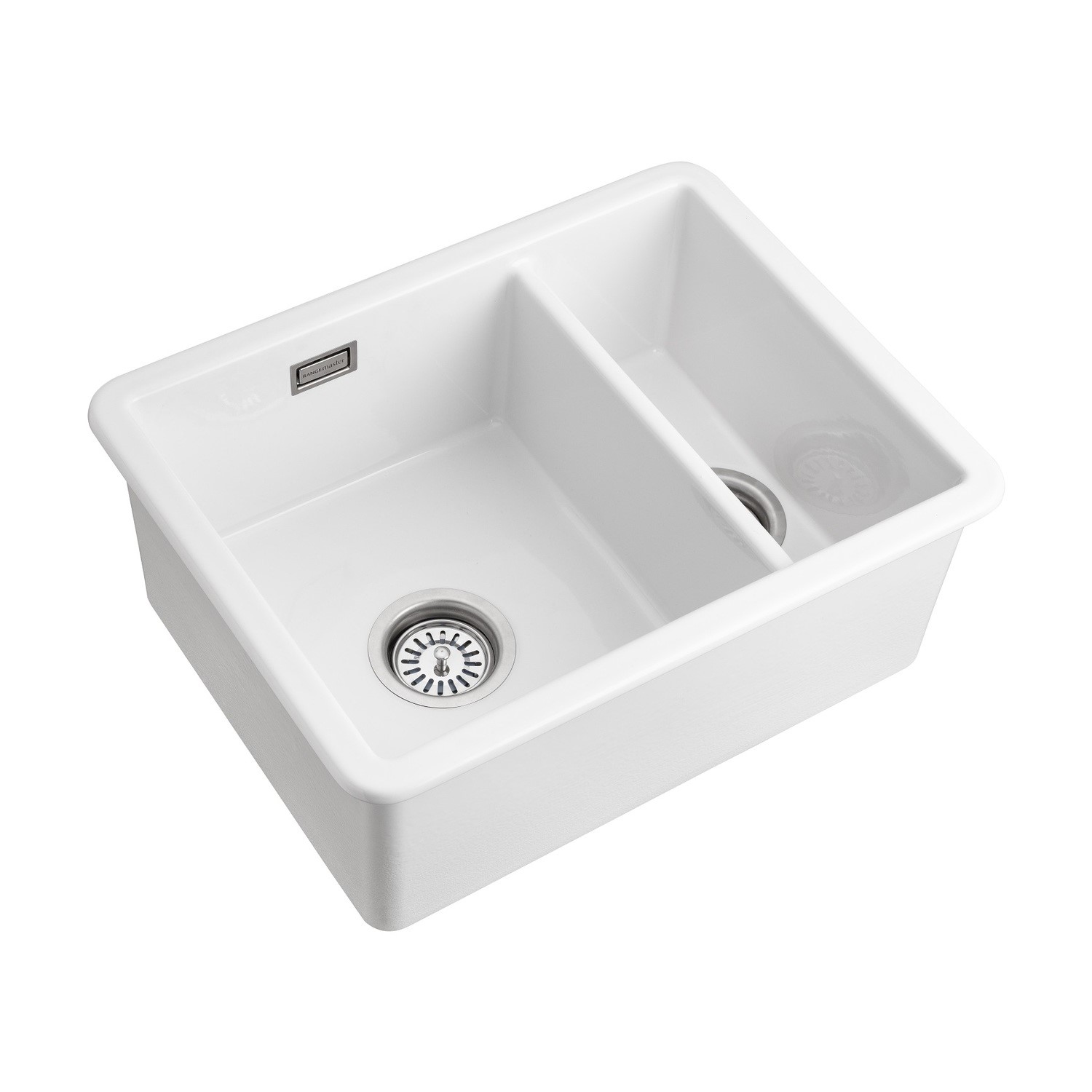 Rangemaster White Rustique 1.5 Bowl Inset / Undermount Ceramic Kitchen Sink