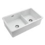 ONLY OPENED - Rangemaster Rustique Double Bowl Inset / Undermount White Ceramic Kitchen Sink