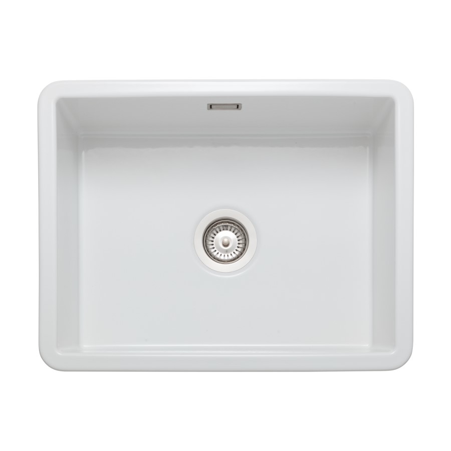 Rangemaster Rustique Single Bowl Undermount and Inset White Ceramic Kitchen Sink