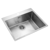 Single Bowl Inset Chrome Stainless Steel Kitchen Sink with Reversible Drainer  - Rangemaster Cosmo