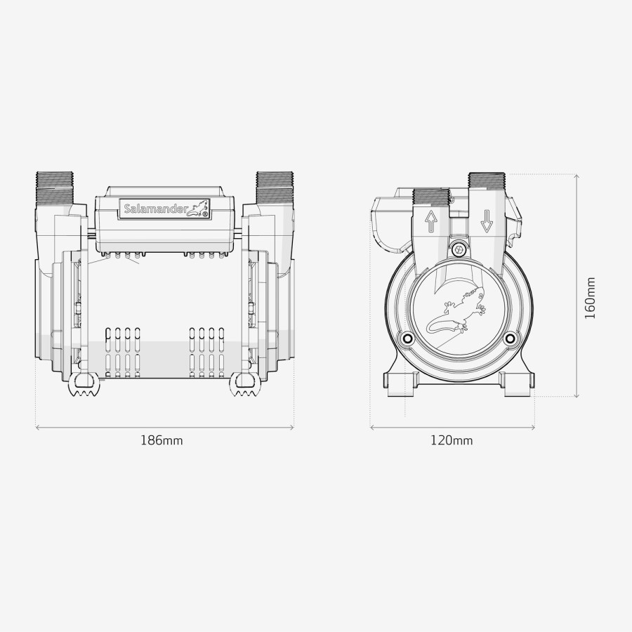 GRADE A2 - Salamander CT Force 2 Bar Positive Head Regenerative Twin Shower Pump