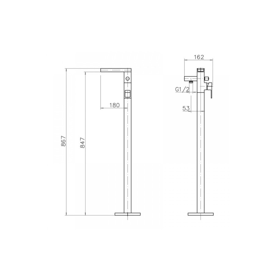 Chrome Freestanding Bath Shower Mixer Tap - Atlas