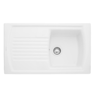 Rangemaster Tenby Single Bowl Inset White Ceramic Kitchen Sink with Reversible Drainer Rangemaster Tenby Single Bowl Inset White Ceramic Kitchen Sink with Reversible Drainer
