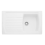 Rangemaster Tenby Single Bowl Inset White Ceramic Kitchen Sink with Reversible Drainer