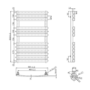 Segrino Chrome Heated Towel Rail - 800 x 500mm