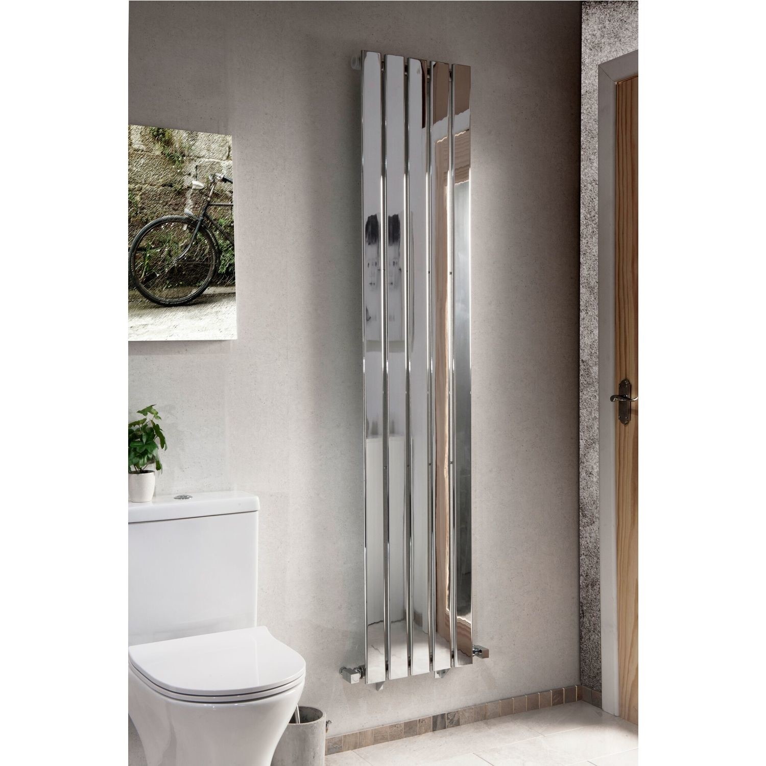 Vertical Panel Chrome Radiator - 1800 x 376mm - Better Bathrooms