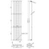 Vertical Panel Chrome Radiator - 1800 x 376mm