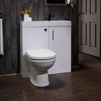 White Free Standing Bathroom Right Hand Vanity Unit & Basin - W800mm