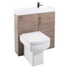 Oak Free Standing Bathroom Right Hand Vanity Unit &amp; Basin - W800mm