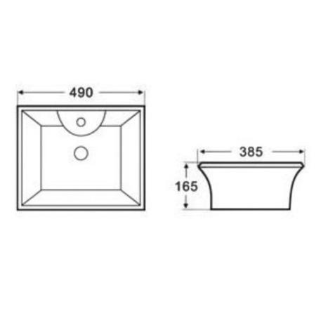 Cloakroom Countertop Sink - 1 Tap Hole