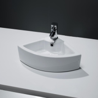 GRADE A1 - Small Cloakroom Countertop Corner Sink - 1 Tap Hole GRADE A1 - Small Cloakroom Countertop Corner Sink - 1 Tap Hole
