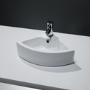 GRADE A1 - Small Cloakroom Countertop Corner Sink - 1 Tap Hole