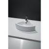 GRADE A1 - Small Cloakroom Countertop Corner Sink - 1 Tap Hole