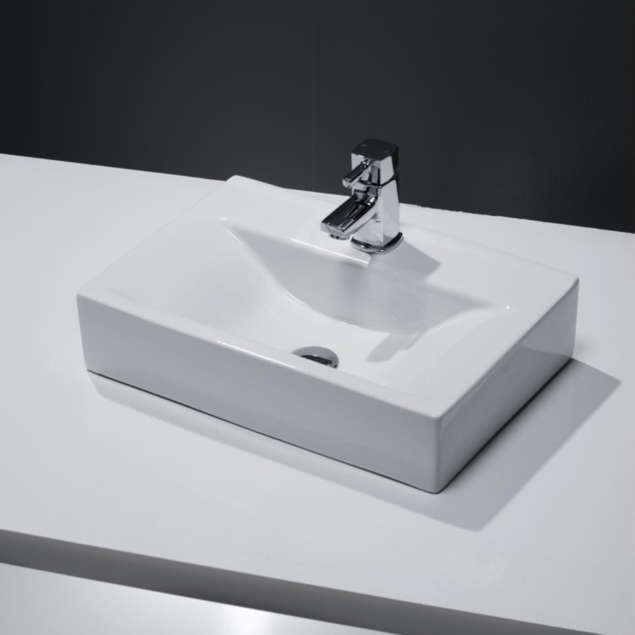 Rectangular Countertop Sink - 1 Tap Hole