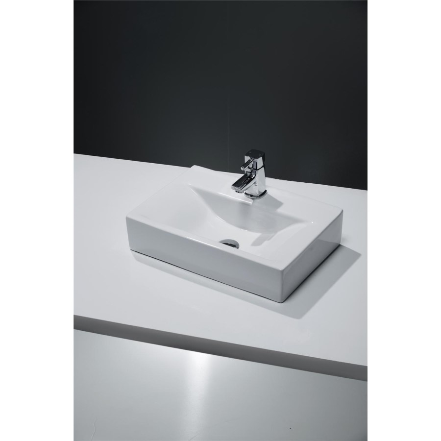 Rectangular Countertop Sink - 1 Tap Hole