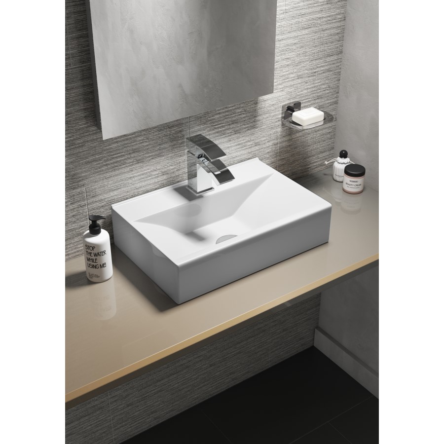 Rectangular Countertop Sink - 1 Tap Hole