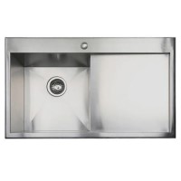 GRADE A1 - Box Opened Taylor & Moore Single Bowl Right Hand Drainer Stainless Steel Kitchen Sink