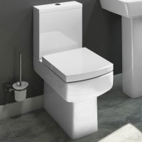 Square Close Coupled Toilet with Soft Close Seat - Delta Square Close Coupled Toilet with Soft Close Seat - Delta