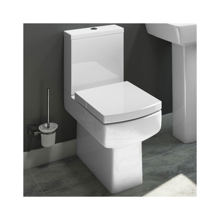 Square Close Coupled Toilet with Soft Close Seat - Delta