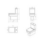 Square Close Coupled Toilet with Soft Close Seat - Delta