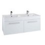 White Wall Hung Bathroom Double Vanity Unit & Basin - W1250mm