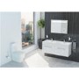 White Wall Hung Bathroom Double Vanity Unit & Basin - W1250mm
