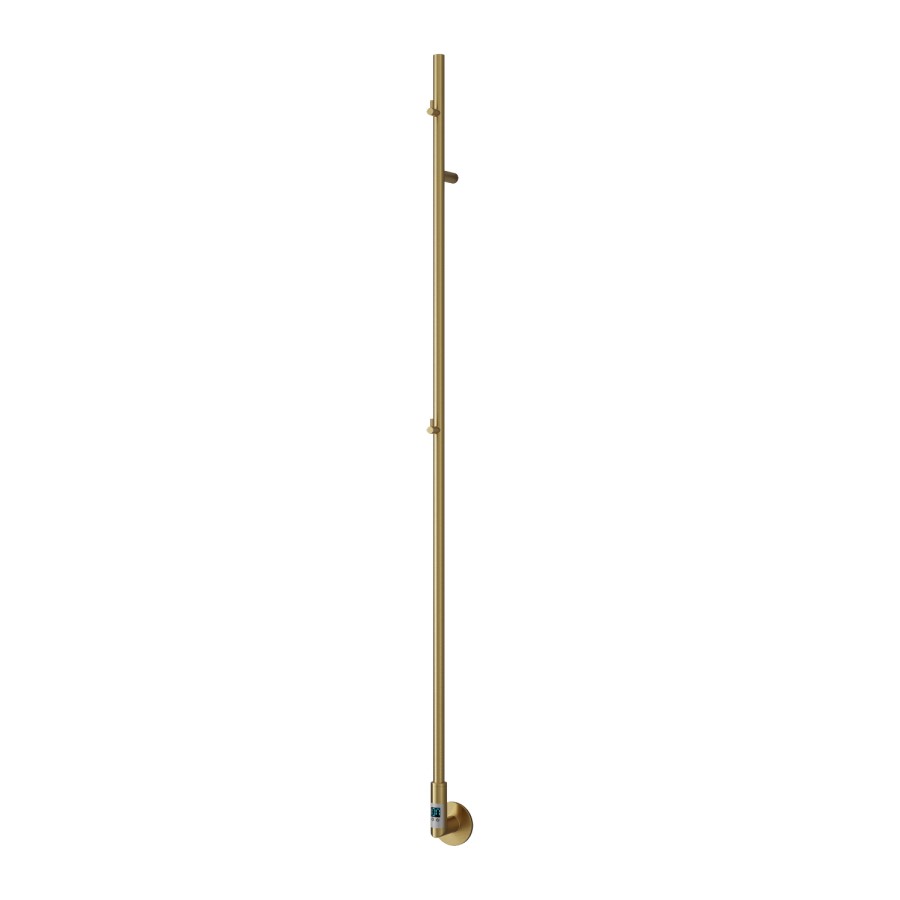Reina Ines Brass Vertical Electric Towel Radiator - 1500 x 22mm
