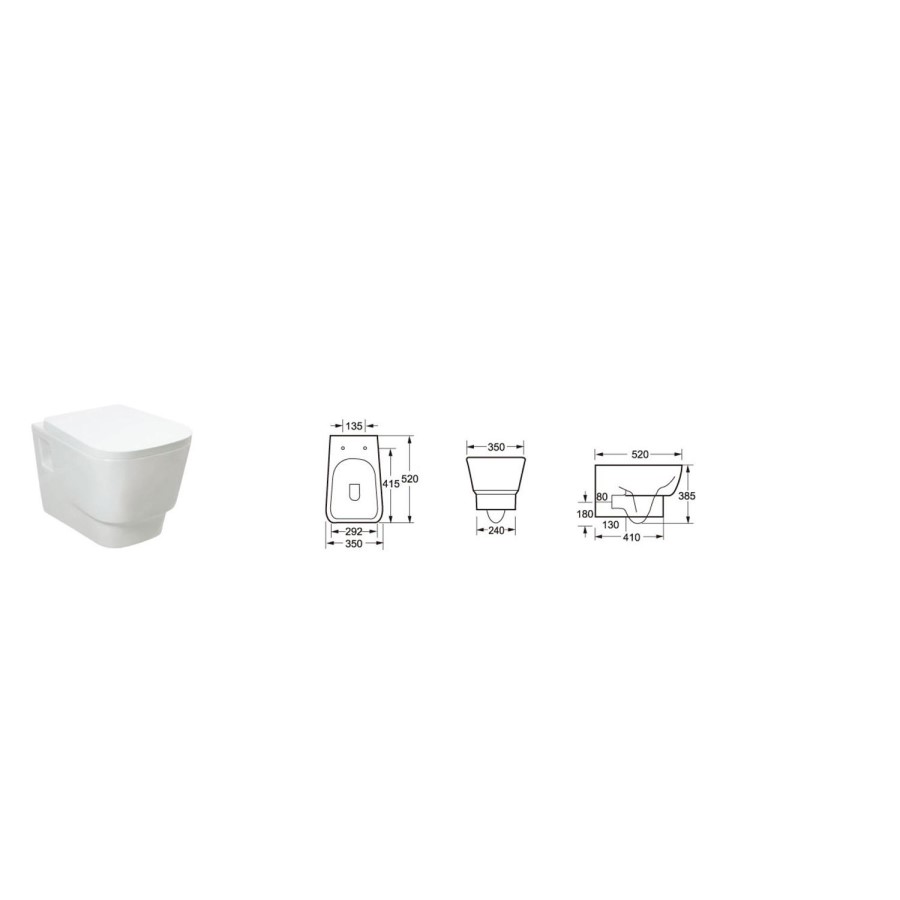 Step Wall Hung Toilet with Soft Close Seat